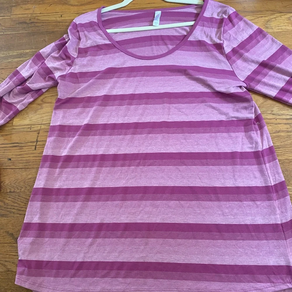 LuLaRoe Women’s Striped Long Sleeve Top – Pink Purple – NWT – Size XL - Picture 3 of 8